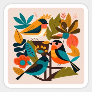 Ornamental Bird Art Sticker